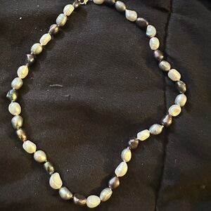 Freshwater Pearl Beaded Necklace in White and Black - Elegant Women’s Jewelry